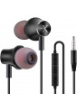 Earphones XINLIANG Wired Earbuds with Microphone &amp; Volume Control in-Ear Headphones with Magnetic, Bass Driven 3.5 mm Earbuds for iOS and Android Smartphones, Laptops, MP3, Gaming, Walkman (Black)