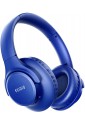 Bluetooth Headphones Over Ear,KVIDIO 55 Hours Playtime Wireless Headphones with Microphone,Foldable Lightweight Headset with Deep Bass,HiFi Stereo Sound for Travel Work Laptop PC Cellphone (Blue)