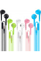 Earbuds Headphones with Microphone Pack of 5, Noise Isolating Wired Earbuds, Earphones with Powerful Heavy Bass Stereo, Compatible with Android, iPhone, iPad, Laptops, MP3 and Most 3.5mm Interface
